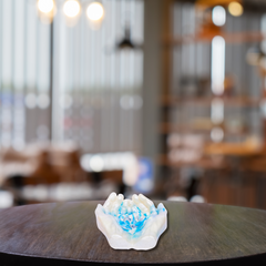 White & Blue Epoxy Resin Hand Bowl Decorative Resin Art 6