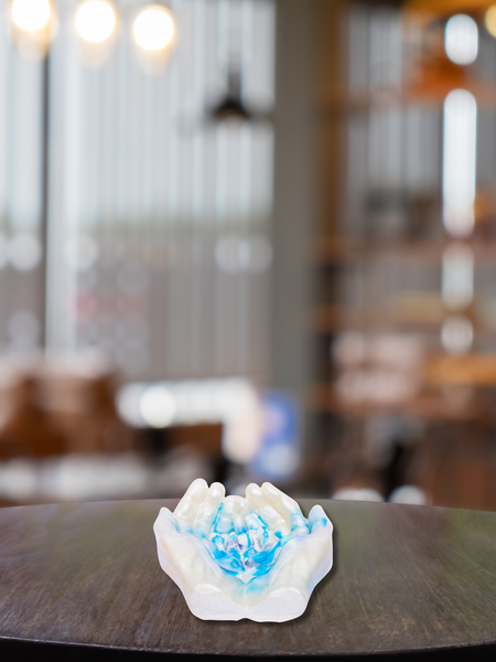 White & Blue Epoxy Resin Hand Bowl Decorative Resin Art 6
