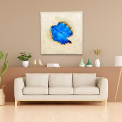Blue Geode-Inspired Epoxy Resin Wall Art  24