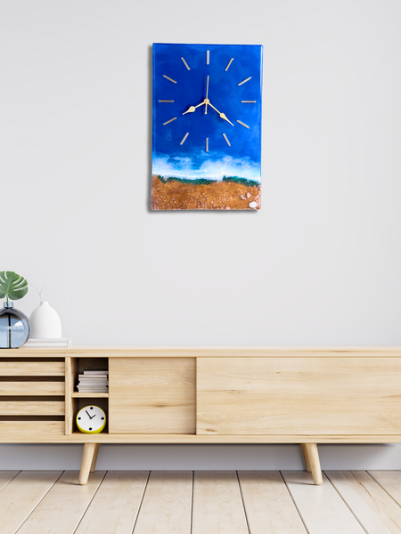 Ocean Wave Epoxy Resin Wall Clock – 12