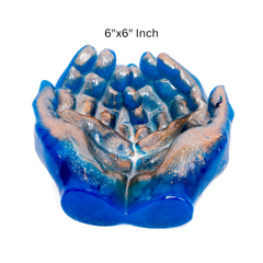 Blue & Gold Epoxy Resin Hand Bowl Decorative Resin Art 6