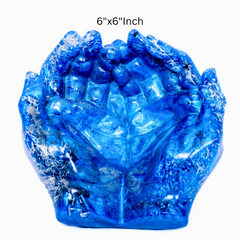 Blue Epoxy Resin Hand Bowl Decorative Resin Art 6