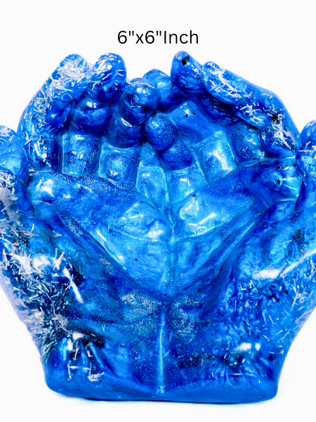 Blue Epoxy Resin Hand Bowl Decorative Resin Art 6