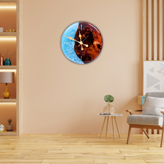 Handcrafted Epoxy Resin & Wood Wall Clock – 16
