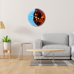 Handcrafted Epoxy Resin & Wood Wall Clock – 16