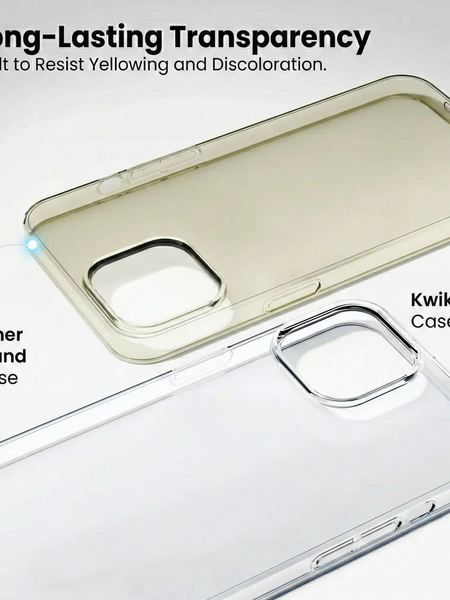 iPhone 15 Plus Crystal Clear Anti-Yellow Transparent Case | Slim Protective Back Cover