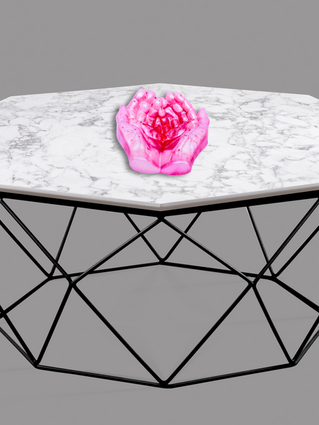 Pink Epoxy Resin Hand Bowl Decorative Resin Art 6