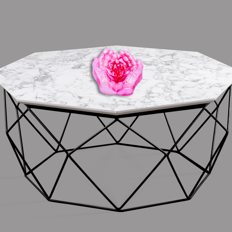 Pink Epoxy Resin Hand Bowl Decorative Resin Art 6