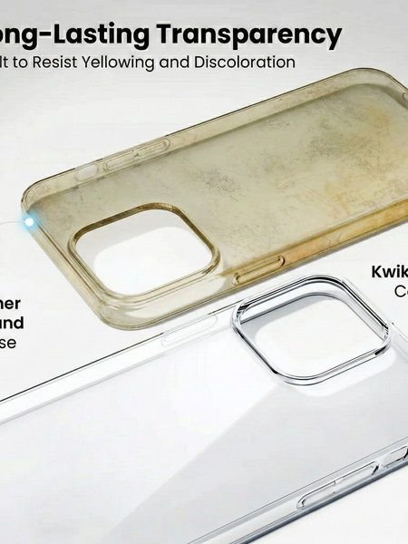 iPhone 15 Pro Max Crystal Clear Anti-Yellow Transparent Case | Slim Protective Back Cover