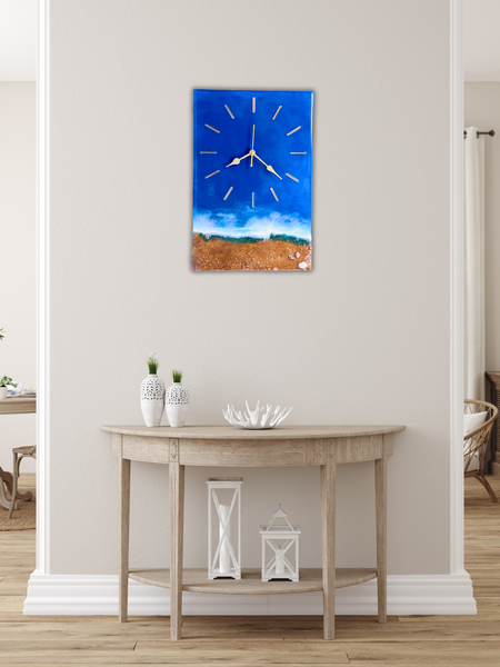 Ocean Wave Epoxy Resin Wall Clock – 12