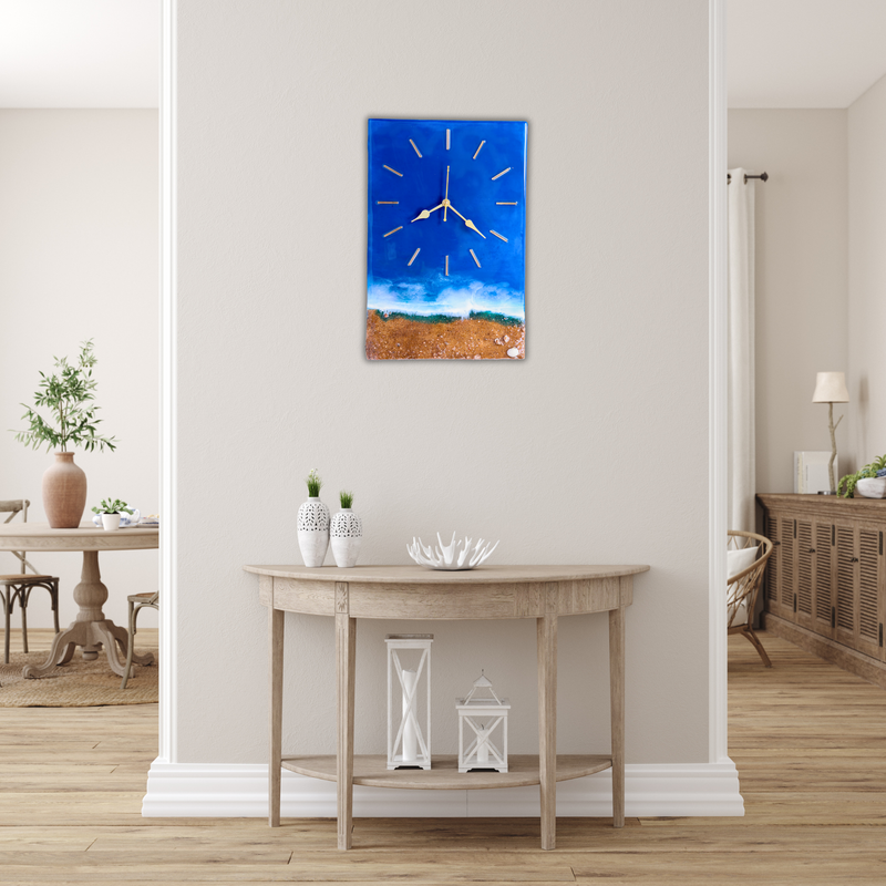 Ocean Wave Epoxy Resin Wall Clock – 12