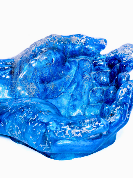 Blue Epoxy Resin Hand Bowl Decorative Resin Art 6