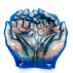 Blue & Gold Epoxy Resin Hand Bowl Decorative Resin Art 6