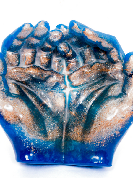 Blue & Gold Epoxy Resin Hand Bowl Decorative Resin Art 6