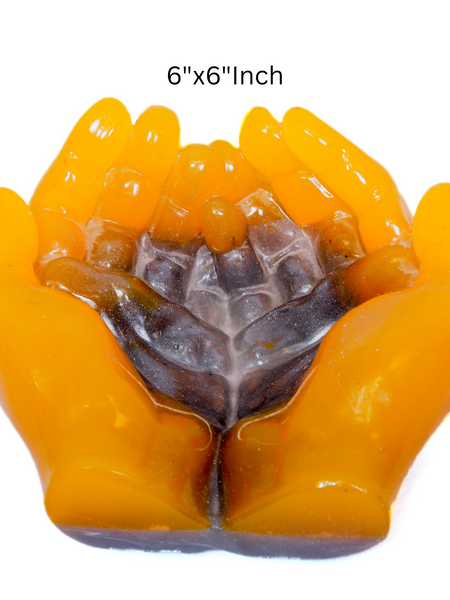 Yellow & Brown Epoxy Resin Hand Bowl Decorative Resin Art 6