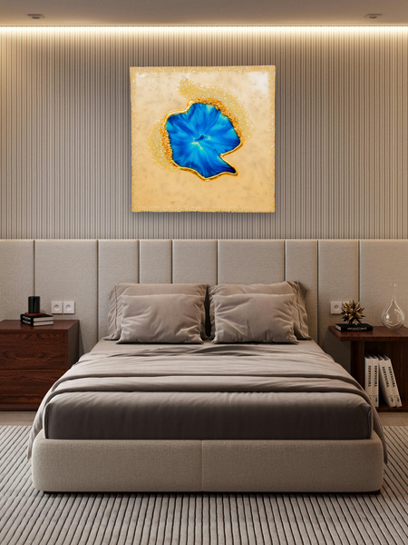 Blue Geode-Inspired Epoxy Resin Wall Art  24