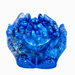 Blue Epoxy Resin Hand Bowl Decorative Resin Art 6