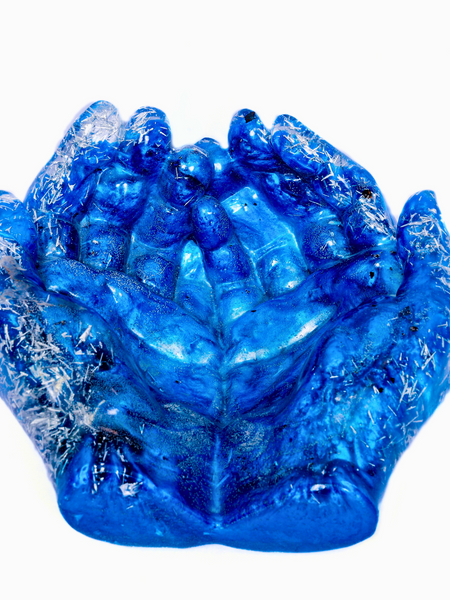 Blue Epoxy Resin Hand Bowl Decorative Resin Art 6