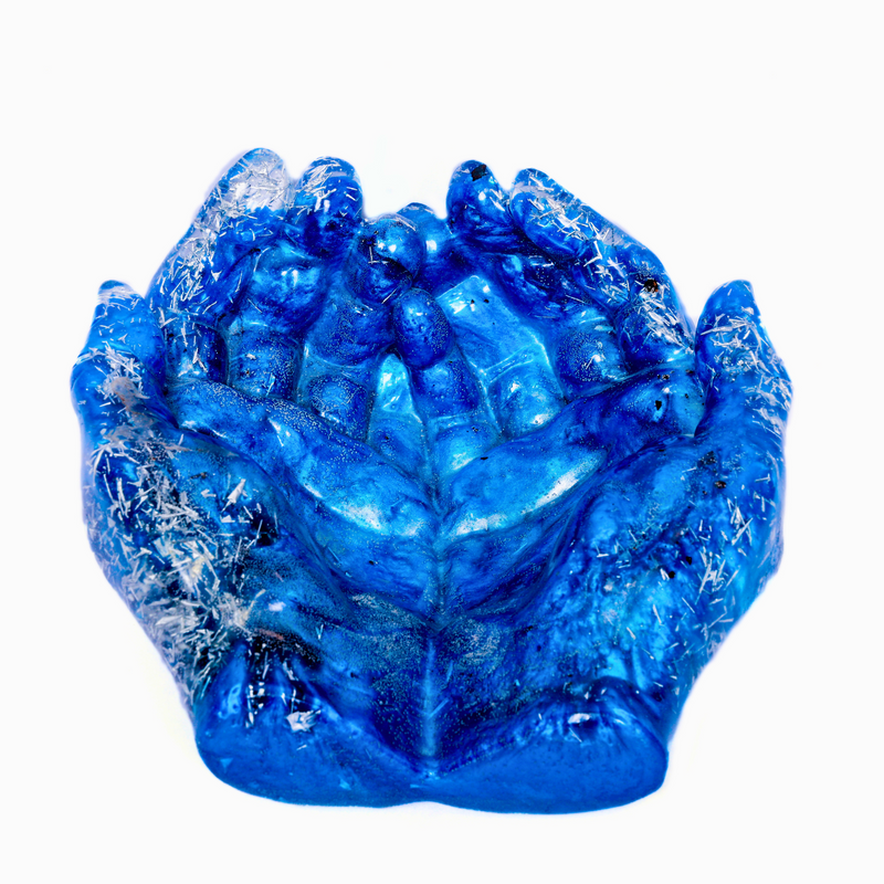 Blue Epoxy Resin Hand Bowl Decorative Resin Art 6