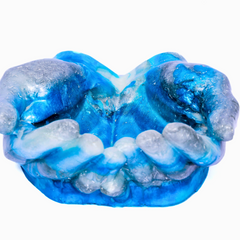 Blue & Silver Epoxy Resin Hand Bowl Decorative Resin Art 6