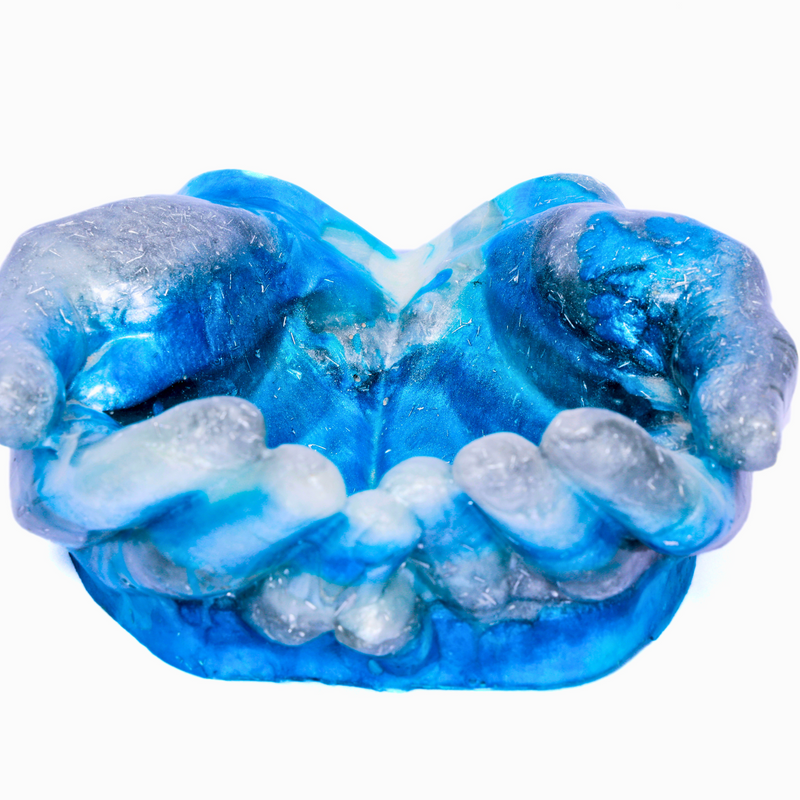 Blue & Silver Epoxy Resin Hand Bowl Decorative Resin Art 6