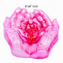 Pink Epoxy Resin Hand Bowl Decorative Resin Art 6