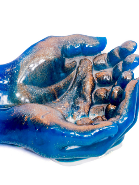 Blue & Gold Epoxy Resin Hand Bowl Decorative Resin Art 6