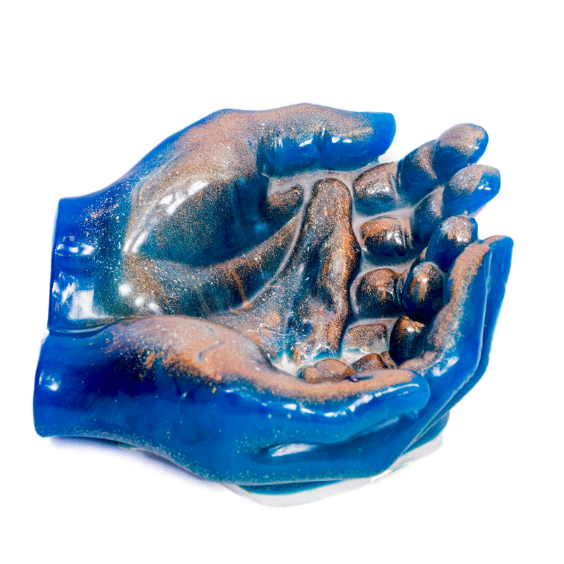 Blue & Gold Epoxy Resin Hand Bowl Decorative Resin Art 6