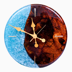 Handcrafted Epoxy Resin & Wood Wall Clock – 16