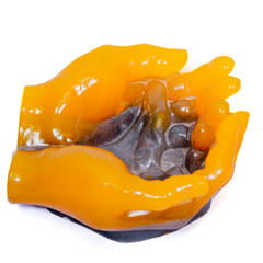 Yellow & Brown Epoxy Resin Hand Bowl Decorative Resin Art 6