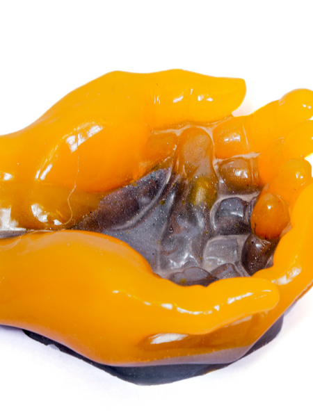 Yellow & Brown Epoxy Resin Hand Bowl Decorative Resin Art 6