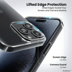 iPhone 15 Pro Crystal Clear Anti-Yellow Transparent Case | Slim Protective Back Cover