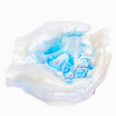 White & Blue Epoxy Resin Hand Bowl Decorative Resin Art 6