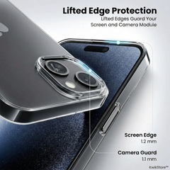 iPhone 15 Plus Crystal Clear Anti-Yellow Transparent Case | Slim Protective Back Cover