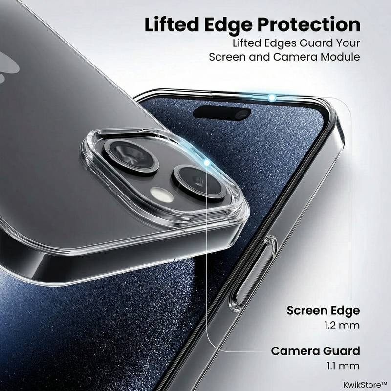 iPhone 15 Plus Crystal Clear Anti-Yellow Transparent Case | Slim Protective Back Cover