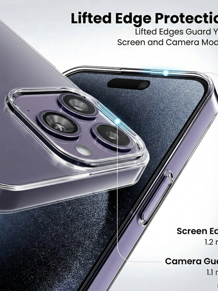 iPhone 14 Pro Crystal Clear Anti-Yellow Transparent Case | Slim Protective Back Cover