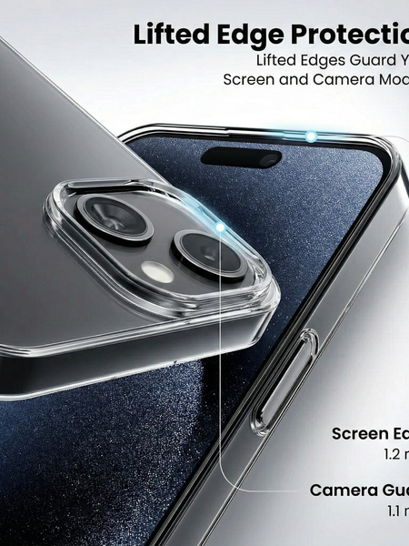 iPhone 15 Crystal Clear Anti-Yellow Transparent Case | Slim Protective Back Cover