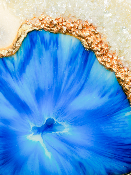 Blue Geode-Inspired Epoxy Resin Wall Art  24