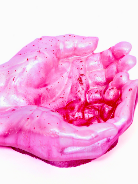 Pink Epoxy Resin Hand Bowl Decorative Resin Art 6