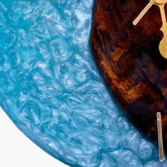 Handcrafted Epoxy Resin & Wood Wall Clock – 16