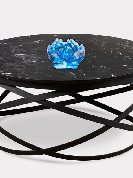 Blue & Silver Epoxy Resin Hand Bowl Decorative Resin Art 6