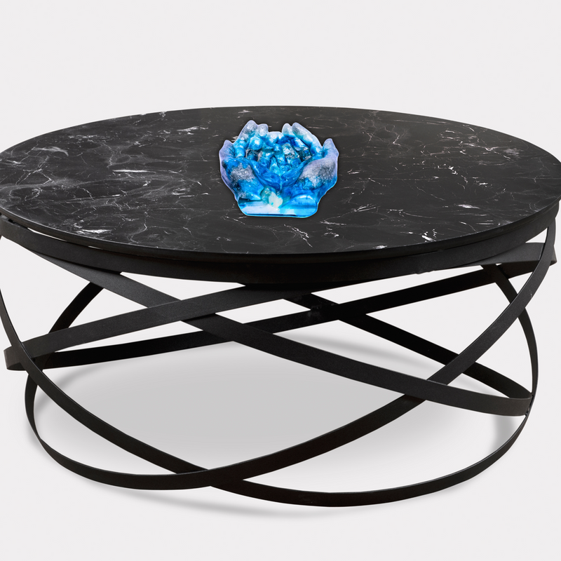 Blue & Silver Epoxy Resin Hand Bowl Decorative Resin Art 6