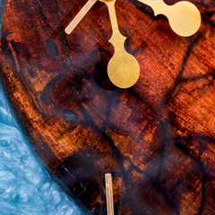 Handcrafted Epoxy Resin & Wood Wall Clock – 16