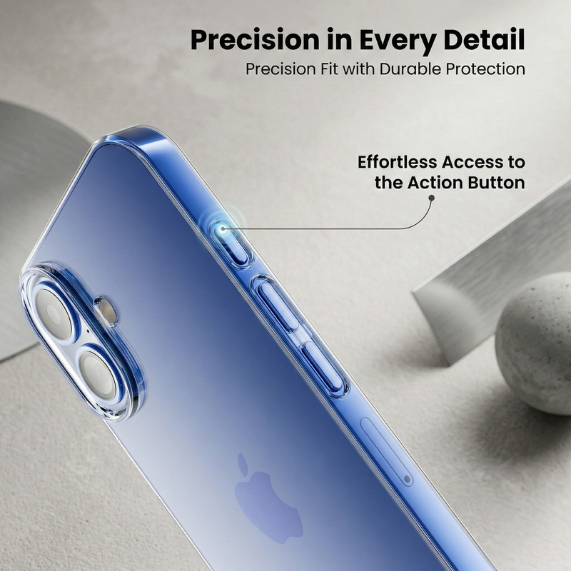 iPhone 16 Crystal Clear Anti-Yellow Transparent Case | Slim Protective Back Cover