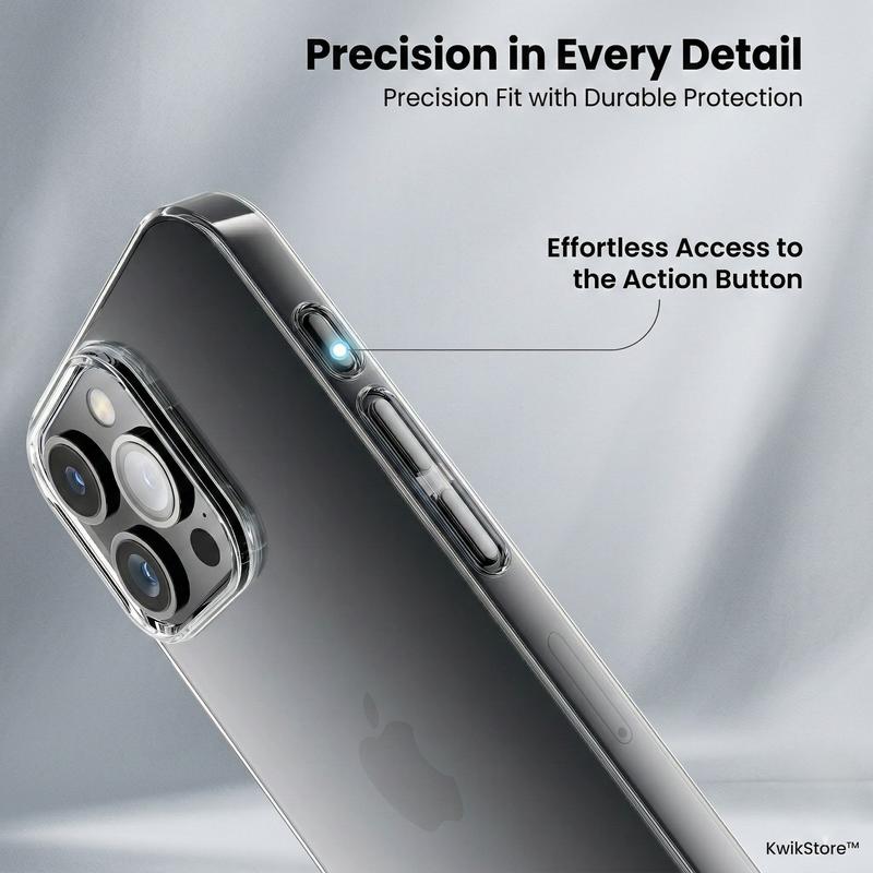 iPhone 15 Pro Max Crystal Clear Anti-Yellow Transparent Case | Slim Protective Back Cover