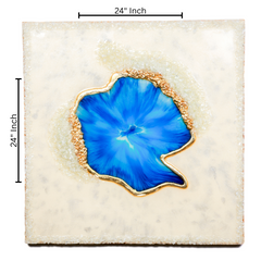 Blue Geode-Inspired Epoxy Resin Wall Art  24