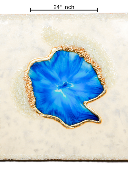 Blue Geode-Inspired Epoxy Resin Wall Art  24