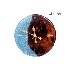 Handcrafted Epoxy Resin & Wood Wall Clock – 16