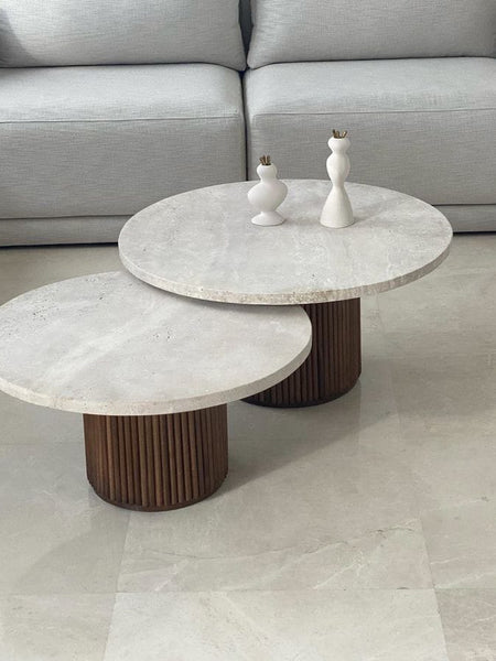 Artisan Epoxy Resin Nesting Tables with Metal Base - Set of 2, 24x18 & 20x12