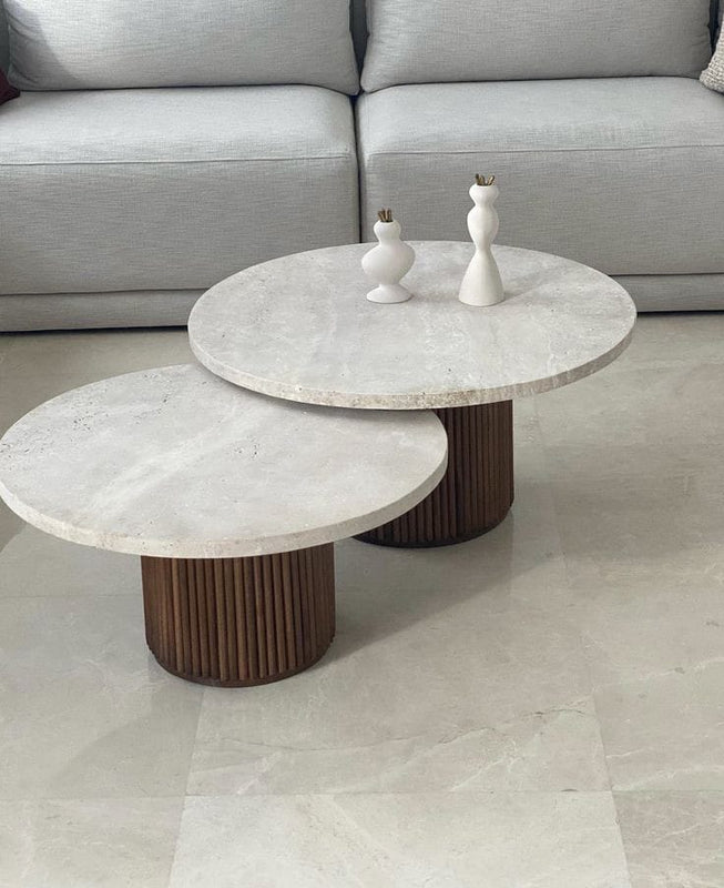 Artisan Epoxy Resin Nesting Tables with Metal Base - Set of 2, 24x18 & 20x12